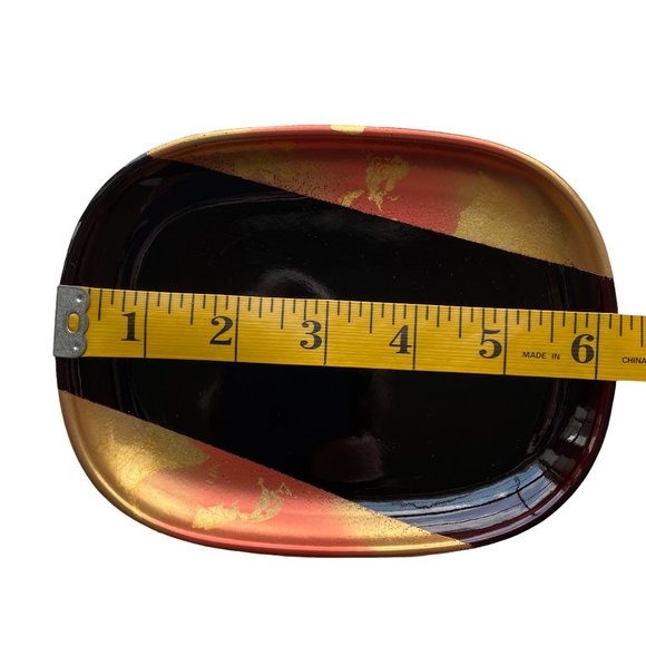 2 Small Lacquered Trinket Trays Jewelry Change Dishes - Picture 4 of 7